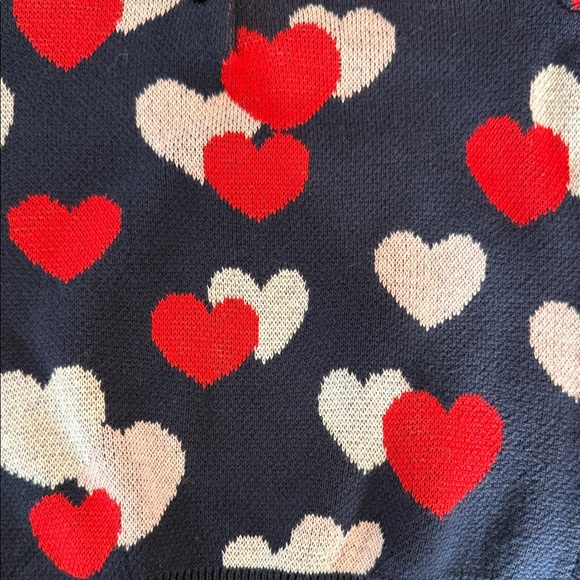 Janie and Jack Blue Sweater with Heart Pattern - Picture 4 of 6